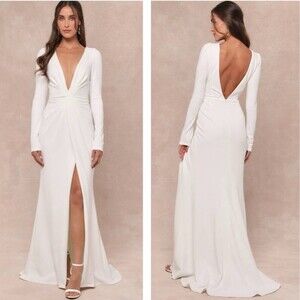 Lulu's Chic Cream Wedding Gown